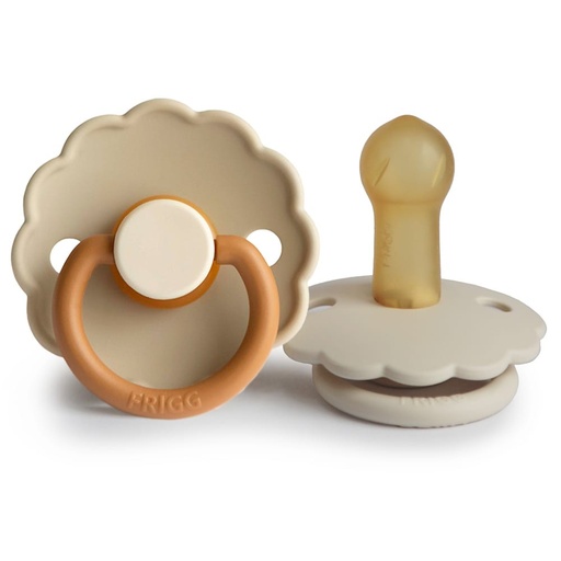 [466485] Frigg | Fopspeen Daisy Blooming Desert/Cream Rubber Speen Ortho/Physio T2 6-18m 2-pack
