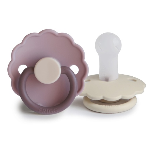 [466494] Frigg | Fopspeen Daisy Lavender/Hazel Cream Siliconen Speen Ortho/Physio T2 6-18m 2-pack