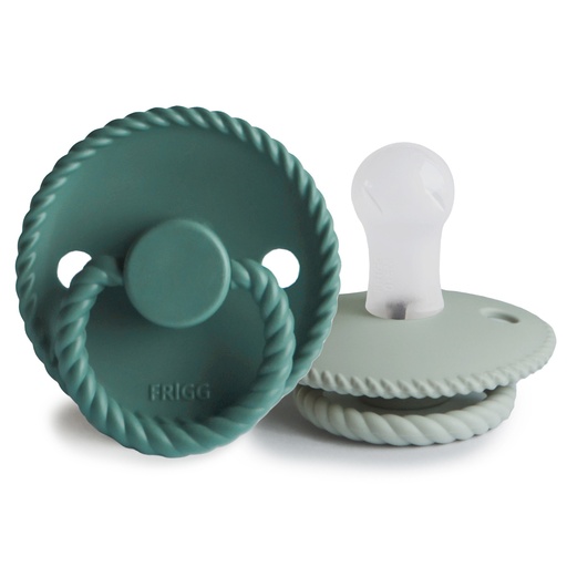 [466506] Frigg | Fopspeen Rope Sage/Vintage Green Siliconen Speen Ortho/Physio T1 0-6m 2-pack