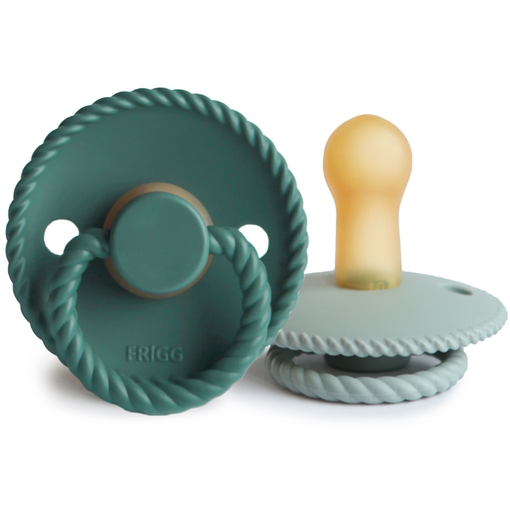 [466512] FOPSPEEN, Rope, 0-6m, o/p, rub, sage/ vintage green, rubber speen, ortho/physio, T1, 2 stuk(s)