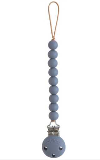 [477394] FOPSPEENKETTING, Hera, tradewinds, lint silic. met clip in silic., kralensnoer, L: 23.5 cm, vr fopspeen met ring