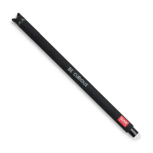 [391309] BALPEN, Erasable Pen, Kitty, inkt:zwart - gel, houder:zwart, poes topper, met dop, uitwisbaar, navulbaar, 1 st, balpen