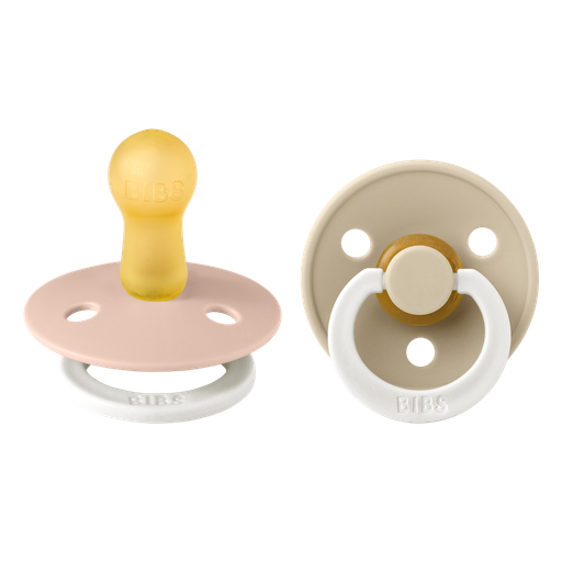 [431466] Bibs | Fopspeen Glow Latex Rond Blush/Vanilla 6-18M T2 2-pack