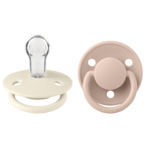 [437365] FOPSPEEN, De Lux, 2-Pack, sil, ivory/bls blush , 0-36m, siliconen, ecru/roze, siliconen speen, ortho/physio, 2 stuk(s)