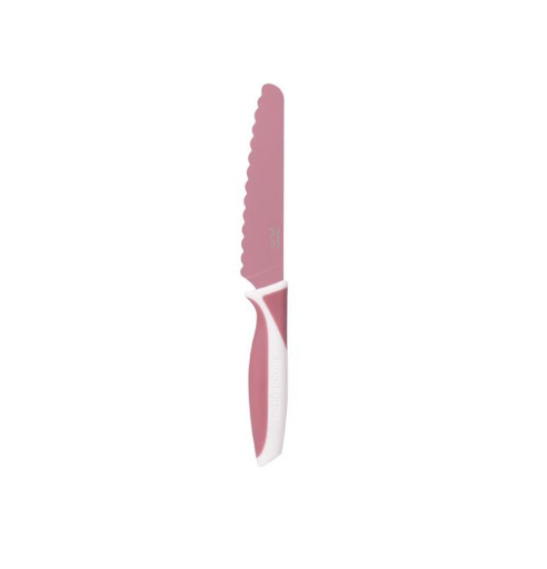 [448161] MES, Kiddikutter Knife For Kids, cotton candy, roze, uni, van 36 maand, Cuts Food Not Fingers, bestek
