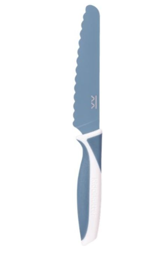 [448162] MES, Kiddikutter Knife For Kids, blueber blueberry , blauw, uni, van 36 maand, Cuts Food Not Fingers, bestek