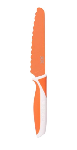 [448164] MES, Kiddikutter Knife For Kids, papaya, oranje, uni, van 36 maand, Cuts Food Not Fingers, bestek