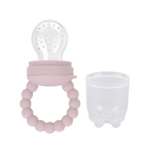[463394] SABBELSPEEN, Food Feeder, litchi, roze, PP/siliconen, inclusief 3 vervangnetjes, houder is ook bijtring