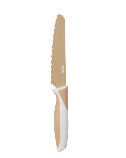 [475236] MES, Kiddikutter Knife For Kids, vanilla , ecru, uni, van 36 maand, Cuts Food Not Fingers, bestek