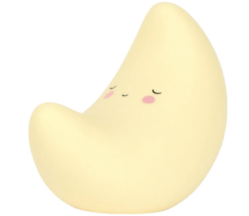 [309687] NACHTLAMP DRAADLOOS, Maan, geel, Little Light, figuur, maan, 9x13x15.5cm, LED lampje