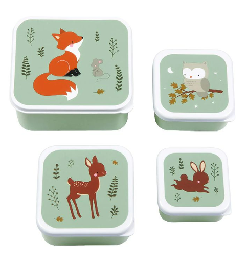[466763] A Little Lovely Company | Bewaarpotje Lunch & Snack Box Bosvriendjes 4-delig