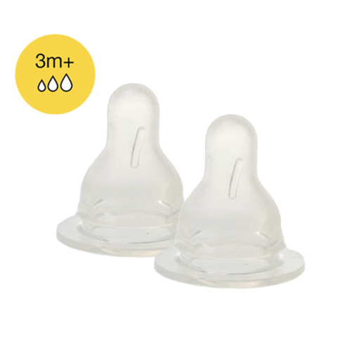 [134423] Difrax | Zuigspeen Natural 1-2-3 Doseerspeen Varia Speen Siliconen 3M+ 2-pack