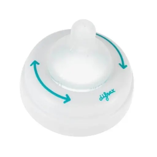 [173467] Difrax | Zuigspeen Wide Ring + 1-2-3 Doseerspeen Variabele Speen Siliconen vr Fles Wide +3M