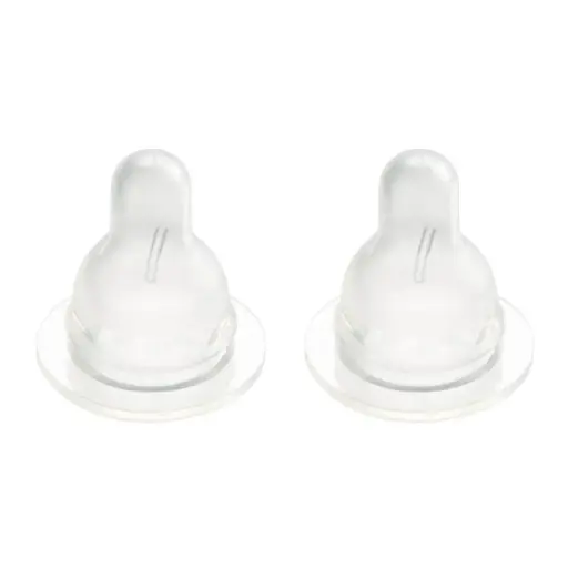 [187432] ZUIGSPEEN, 6M+, W, Large Natural, 1 gaatje, transparant, siliconen, vr fles Wide, 2 stuk(s), 2023