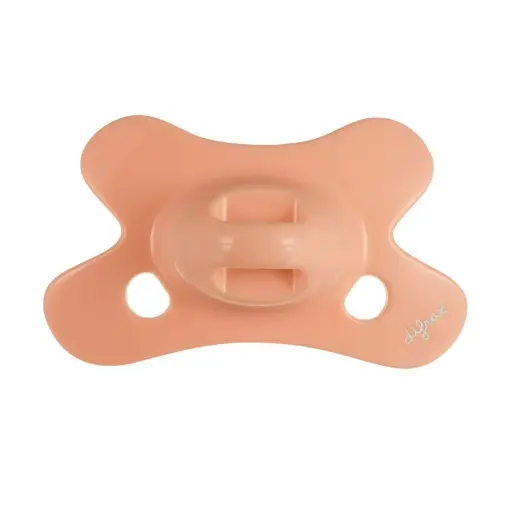 [456890] Difrax | Fopspeen Natural Pure Collection Siliconen Speen Ortho/Physio Peachy 0-6M