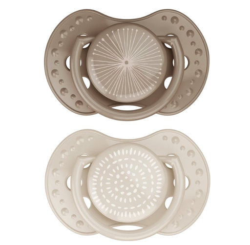 [482818] Difrax | Fopspeen Harmony Ortho/Physio Silicone Creme/Light Brown 3-6M 2-pack