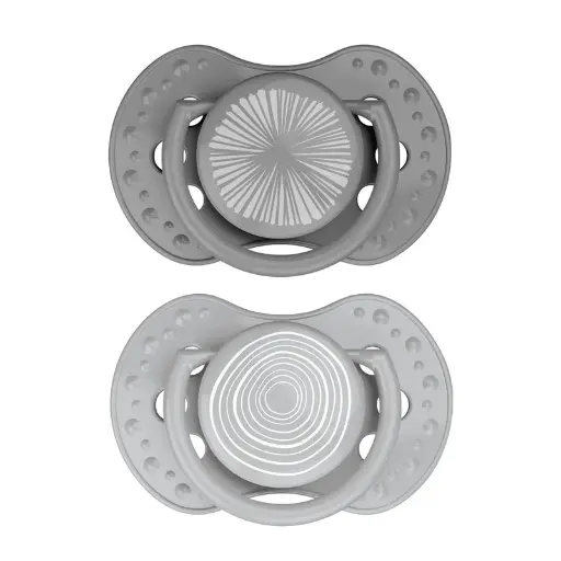[482821] Difrax | Fopspeen Lovi Collection Harmony Light Grey/Dark Grey Dynamic Ortho/Physio 18M+