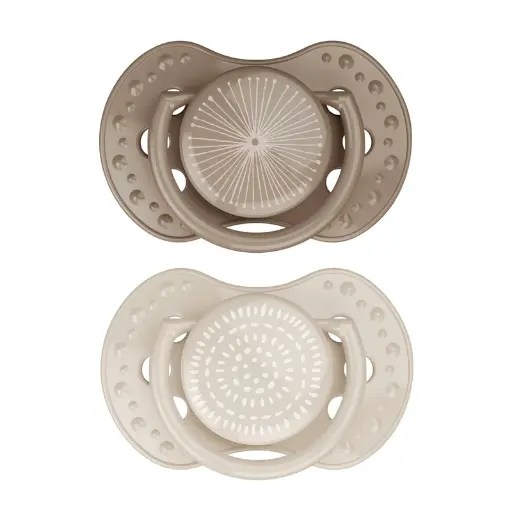 [482822] Difrax | Fopspeen Lovi Collection Harmony Creme-Light Brown Dynamic Ortho/Physio 18M+