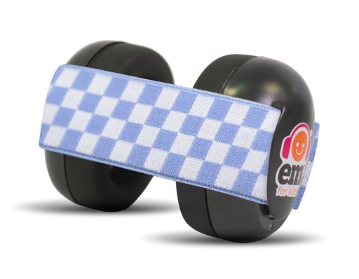 [300686] Em's for kids | Gehoorbescherming Baby Schelp Zwart Hoofdband Wit-Blauw