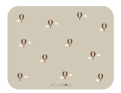 [441756] PLACEMAT, Little Hot Air Balloon, ecru, uni/ao luchtballon print, rechthoekig, vinyl, waterafstotend, 1 stuk(s)
