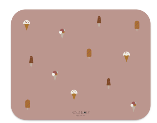 [441758] PLACEMAT, Ice Cream rosa, roze, uni/all over ijsjes print, rechthoekig, vinyl, waterafstotend, 1 stuk(s)
