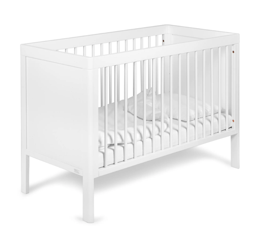 [268730] BED, 60x120, Lukas, white, wit, massief berk, babybed, incl bodem, Troll Nursery