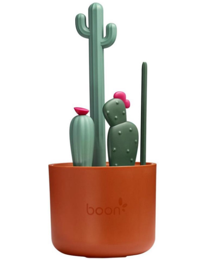 [411245] FLESSENBORSTEL, Cactus, borstelset, bruin/groen, cactus, met speenborstel, met houder, 4 stuk(s), 2020