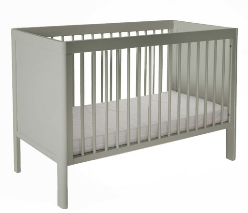 [413165] BED, 60x120, Lukas, soft grey, grijs, massief berk, babybed, incl bodem, Troll Nursery