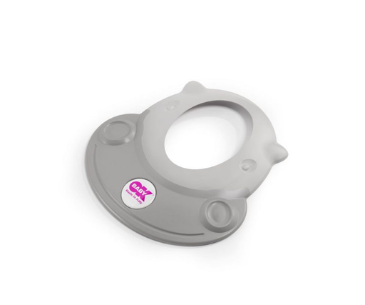 [456512] OK Baby | Haarwasring Hippo Light Grey Zachte Rubberen Rand vr Rond het Hoofdje