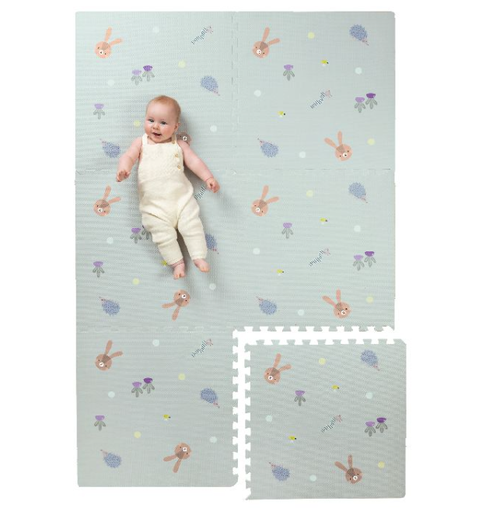 [469252] SPEELTAPIJT ZONDER SPEELBOOG, XL Puzzle Mat, Urban Garden, all over dieren print, kunststof, vanaf 0 maand, 2023