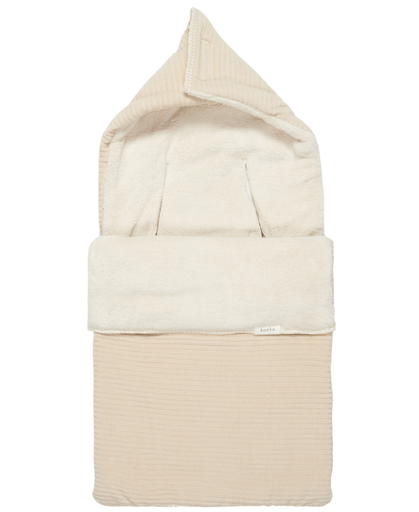 [390041] VOETENZAK, Vik sand/pebble, geribbeld/ uni, corduroy - velours/teddy, L:90cm, vr groep 0+, 2023/24
