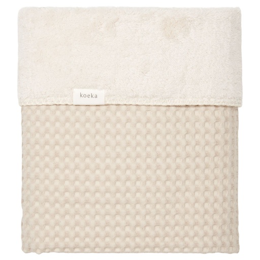 [450276] DEKEN, 100x150cm, TOG 1.9, Oslo natural/ pebble, appl bloem, katoen/teddy, vr babybed, 2023/24