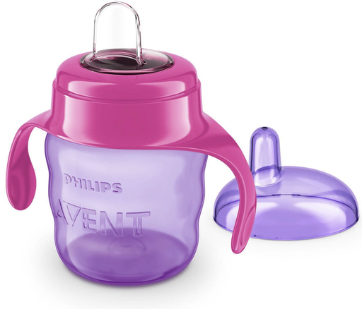 [413149] DRINKBEKER, 200 ml, roze/paars, Lekvrije beker, uni, PP, handvatten, deksel, drinktuit, 1 stuk(s)