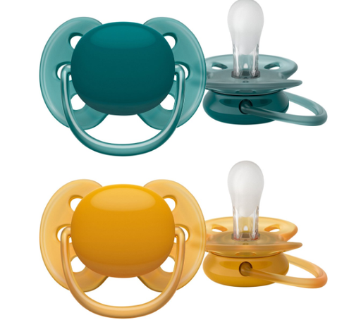 [448016] Avent | Fopspeen Ultra Soft Siliconen Speen Geel/Groen +6m 2-pack