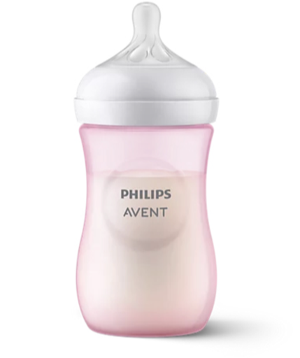 [463492] BREEDHALSFLES, PP, NR, 260 ml, pink, Natural Response, roze/transparant, silic speen, 1m+, 1 stuk(s), fles, 2023