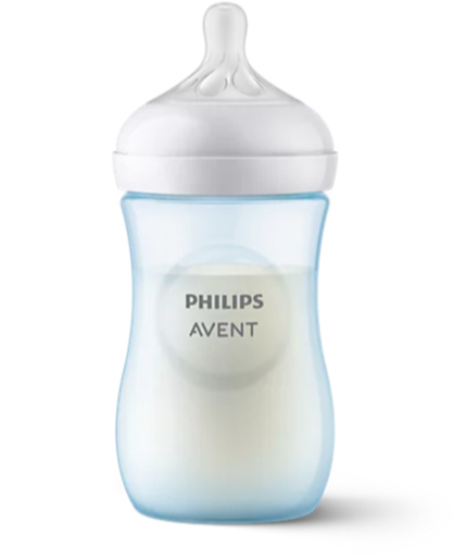 [463493] BREEDHALSFLES, PP, NR, 260 ml, blue, Natural Response, blauw/transparant, silic speen, 1m+, 1 stuk(s), fles, 2023