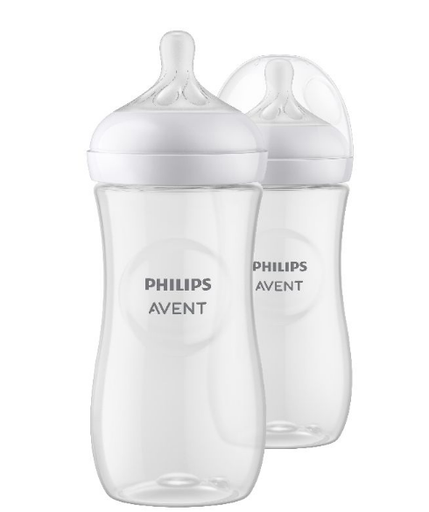 [463497] BREEDHALSFLES, PP, NR, 330 ml, Duo, uni, Natural Response, transparant, siliconen speen, 3m+, 2 stuk(s), fles, 2023