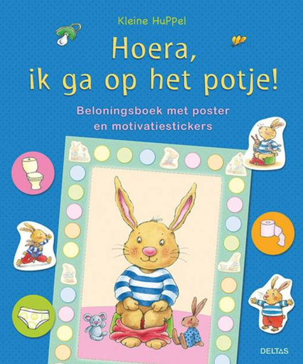 [349557] LEESBOEK, Kleine Huppel, Kleine Huppel Hoera, ik ga op het potje (poster+ motivatie stickers) , boek