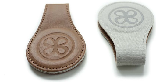 [296663] DOEKENKLEM, Swaddle Clips, brown/grey, grijs/bruin, leder/canvas, 2 stuk(s), gevouwen afmeting 10 x 6 cm