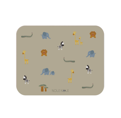 [459953] PLACEMAT, Safari, ecru, uni/all over print dieren, rechthoekig, vinyl, waterafstotend, 1 stuk