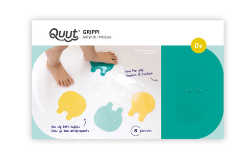 [478444] ANTISLIP BADMAT, noppen, Grippi, green/yellow jellyfish, kunststof