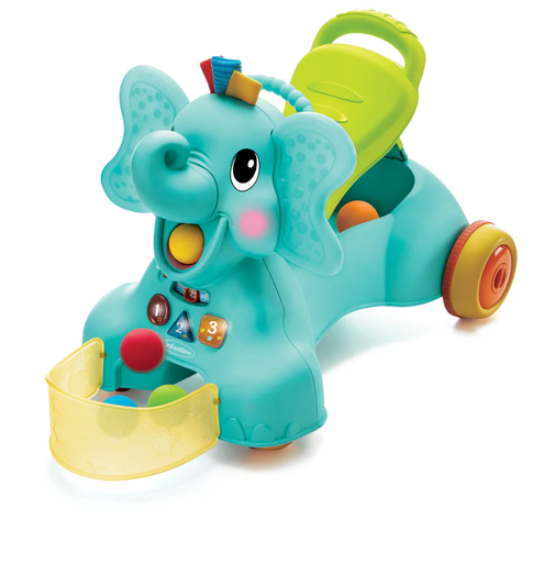 [360703] LOOPFIETS / LOOPAUTO, 3 in 1 Ride On Elephant, Sensory, kunststof, +muziek, +activities, vanaf 6 maanden