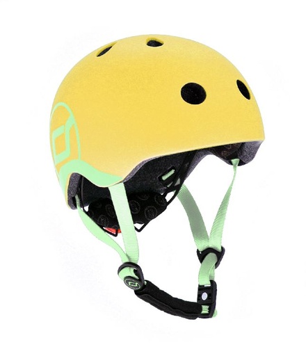[437454] FIETSHELM, 45-51 cm, XS, lemon, geel, Glue on constructie, Hardshell constructie, met draaiknop, met padding