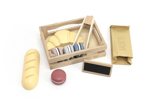 [454847] KEUKEN/HUISHOUDGEREI, Baguette Set, bruin/ecru, hout, vanaf 24 maanden