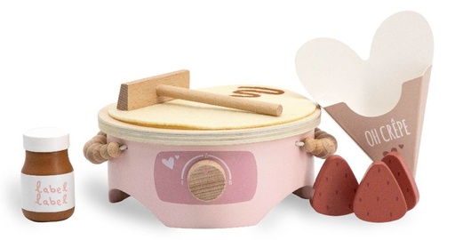 [454850] Label Label | Keukengerei Crepe Maker Pink Hout Roze/Ecru +24M