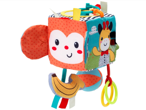 [455870] INTERACTIEVE KUBUS, Peek & Seek Sensory Discovery Cube, Soft, textiel, +muziek, +activities, vanaf 6 maanden