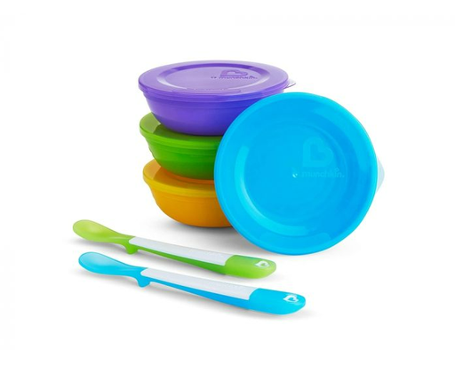 [258466] BEWAARPOTJE, Love-a-Bowls, multikleur, kunststof, 4x dia11.5x4cm, + 2 lepeltjes