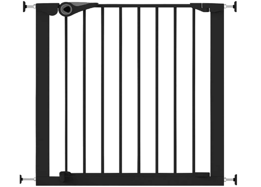 [302034] DEURHEK, Easy Fit Gate, zwart, breedte basismodel 75 cm, materiaal: metaal, met drempel, klemsysteem