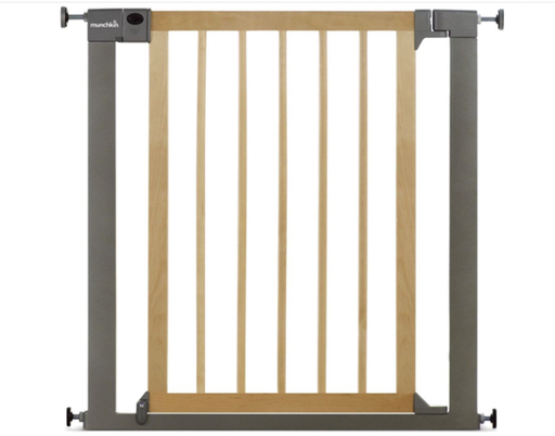[446048] DEURHEK, Designer Easy Close Gate, br basismodel 76 cm, metaal/hout, drempel, klemsyst., max verlengbaar tot 138 cm