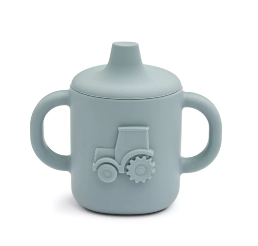 [463558] DRINKBEKER, Amelio Cup, Vehicles, blue fog, blauw, uni/tractor, siliconen, handvatten, drinktuit, 1 stuk(s)